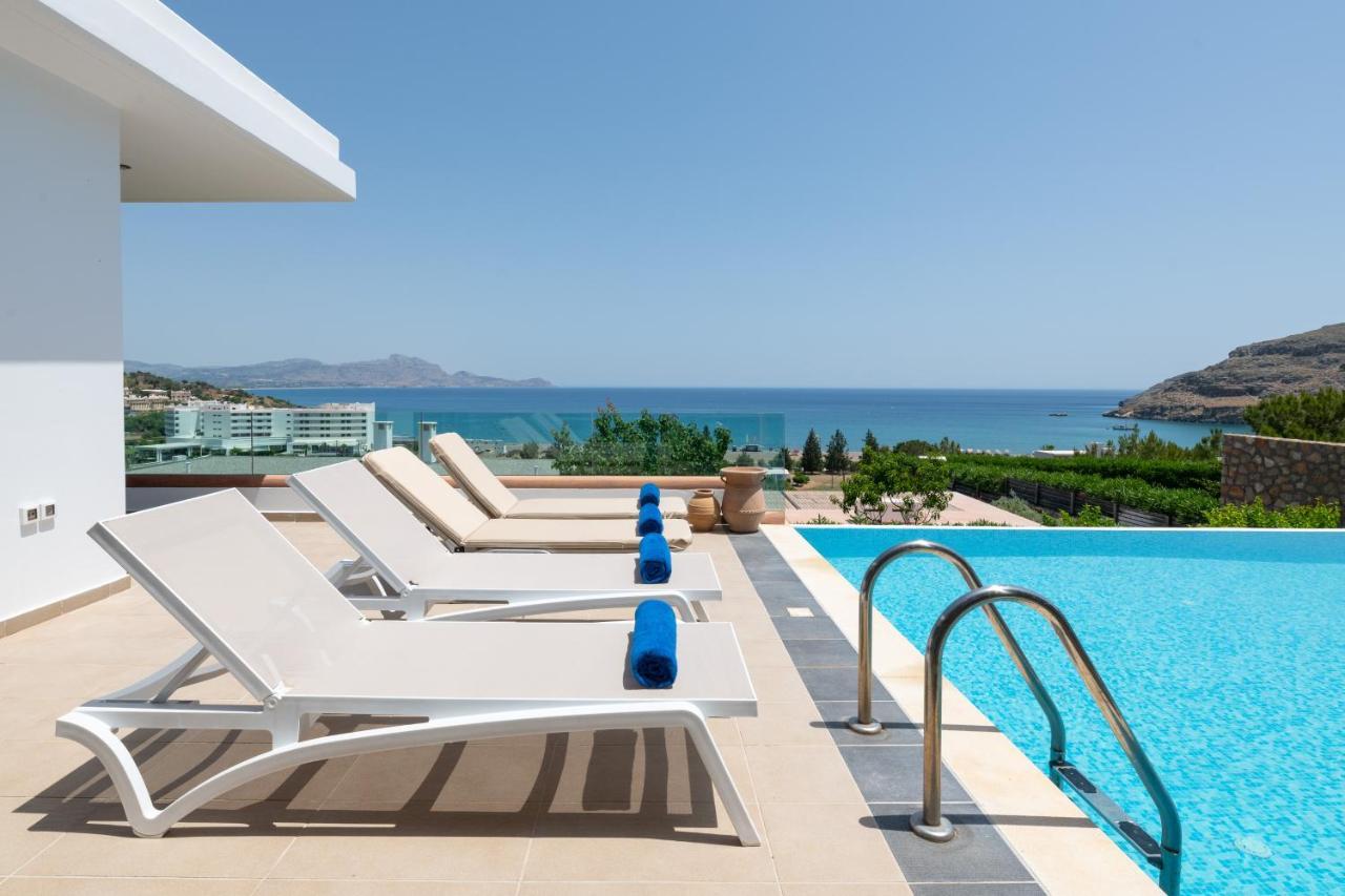Villa Milena With Private Pool, Vlicha Beach Lindos Exterior photo